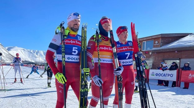 Сергей Устюгов, Александр Большунов и Егор Митрошин.