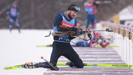 Биатлонист Александр Логинов выиграл индивидуальную гонку на этапе чемпионата России. 12 декабря. Ижевск.