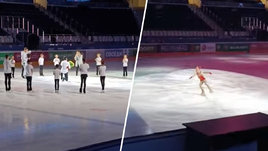 Пятилетняя фигуристка с песней про Святую Русь и вручение кольца на льду. Как прошли показательные выступления в Минске