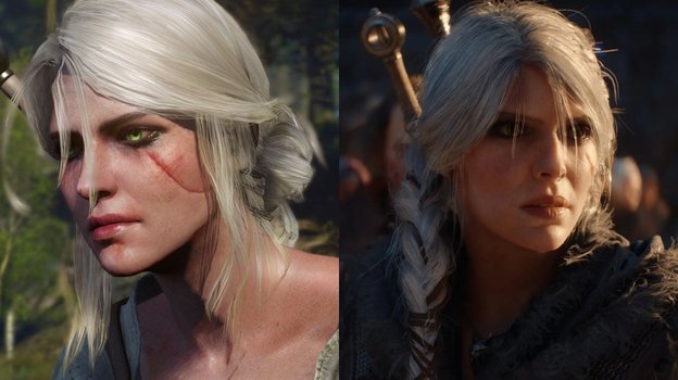 Цири в The Witcher 3 (слева) и в The Witcher 4.