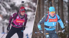 Биатлонисты Виктория Сливко и Кирилл Бажин