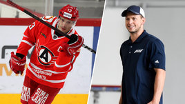 Нападающий «Автомобилиста» Павел Дацюк и тренер Денис Коротышев.