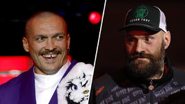 Бойцы Александр Усик и Тайсон Фьюри.