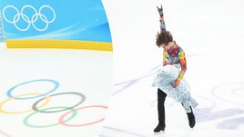 Фигурист Марк Кондратюк и олимпийские кольца