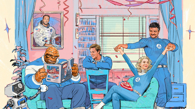 Постер фильма «Фантастическая четверка: Первые шаги» / реж. Мэтт Шекман / Marvel Studios: