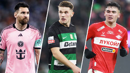 Футболисты Лионель Месси, Виктор Дьокереш и Манфред Угальде