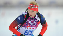 Биатлонистка Ольга Зайцева на Олимпиаде-2014 в Сочи