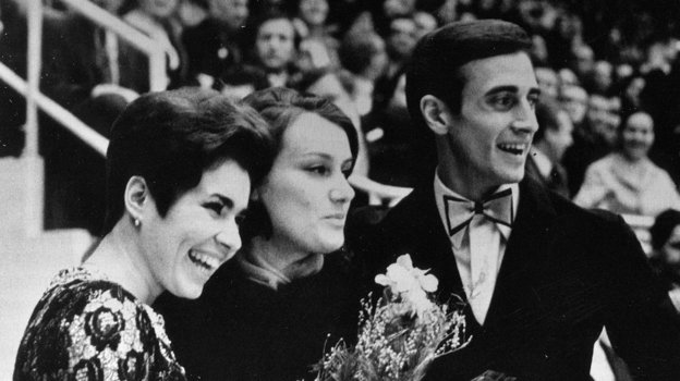 Людмила Пахомова, Елена Чайковская и Александр Горшков. 1976 год. Фигурное Катание. Сборная СССР. Александр Горшков и Людмила Пахомова. Елена Чайковская. 1976 год