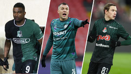 Футболисты Джон Кордоба, Артем Дзюба и Алексей Батраков