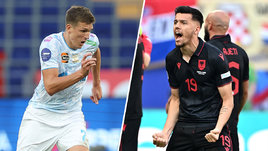 Футболисты Александр Соболев и Мирлинд Даку.