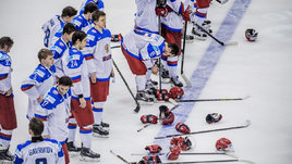 Российские хоккеисты в матче Канада — Россия (5:4). 5 января 2015 года