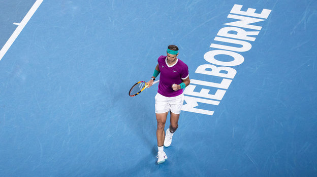 Рафаэль Надаль. Испанский теннисист Рафаэль Надаль на турнире Australian Open. 2022 год. Мельбурн