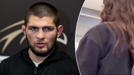 Боец ММА Хабиб Нурмагомедов и бортпроводница рейса в Лос-Анджелес