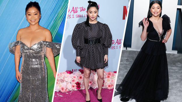 Лана Кондор. Слева и справа одета по своему типажу, а центральный образ для романтического типа не подходит. Лана Кондор