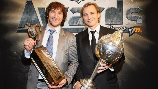 Алесандр Овечкин и Сергей Федоров. Хоккеисты Алесандр Овечкин и Сергей Федоров. 2009 год