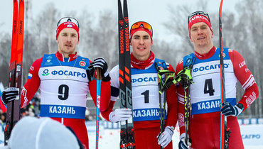 Ермил Вокуев, Александр Терентьев и Александр Большунов.