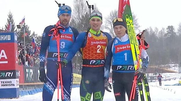Биатлонисты Даниил Серохвостов, Антон Смольский и Рустам Каюмов
