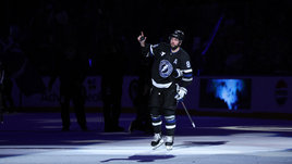 Форвард клуба НХЛ «Тампа-Бэй» Никита Кучеров после матча НХЛ с «Детройтом» (5:1) в Тампе 19 января 2025 года