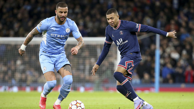 Кайл Уокер и Килиан Мбаппе («Манчестер Сити» — «ПСЖ»).