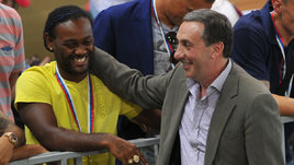 Футболист Вагнер Лав и президент ЦСКА Евгений Гинер.