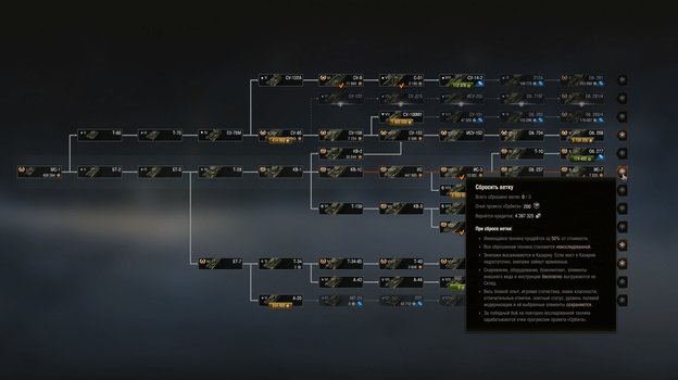 Значки заблокированы на тех ветках, которые нельзя сбросить.
