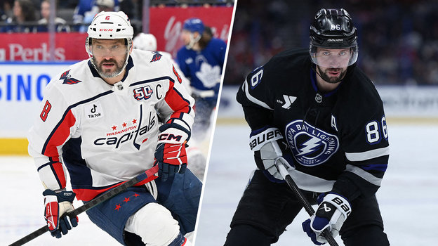 Хоккеисты Александр Овечкин и Никита Кучеров.