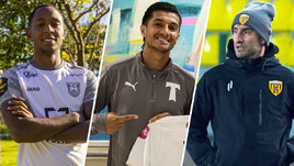 Футболисты Брайан Хиль, Ейсон Гузман и футбольный тренер Спартак Гогниев