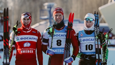 Александр Терентьев, Александр Большунов и Денис Филимонов.