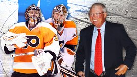 Бывший хоккеисты «Филадельфии» Илья Брызгалов, Сергей Бобровский и Бобби Кларк