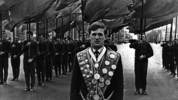 Александр Тихонов. Александр Тихонов на Параде спортсменов. 1968 год. Новосибирск