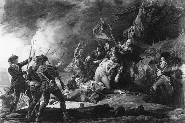 Гибель американского генерала Ричарда Монтгомери, когда он и его войска предприняли неудачную попытку захватить Квебек. 1775 год.