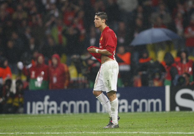 Криштиану Роналду во время финала Лиги чемпионов-2007/08 против «Челси» в «Лужниках».