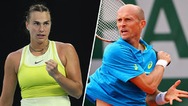 Теннисисты Арина Соболенко и Николай Давыденко.