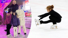 Фигуристки Елизавета и Мария Козловские с родителями