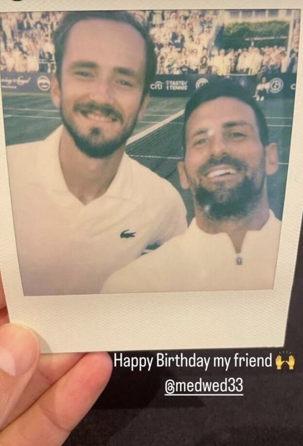 Даниил Медведев и Новак Джокович.