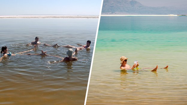 Озеро Баскунчак, Россия; Мертвое море, Израиль. Озеро Баскунчак, Россия; Мертвое море, Израиль.