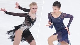 Фигуристки Софья Муравьева и Аделия Петросян. 15 февраля 2025 года. Красноярск