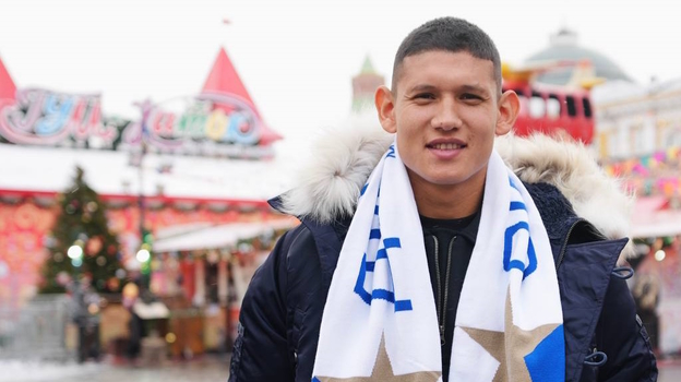 Хуан Касерес на Красной площади.