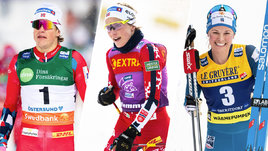 Лыжники Йоханнес Клебо, Тереза Йохауг и Джессика Диггинс