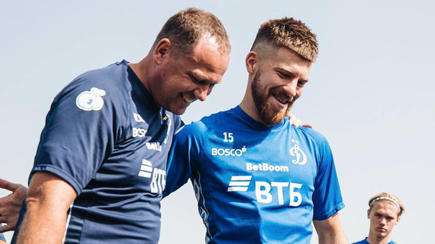 Главный тренер «Динамо» Марцел Личка и футболист Данил Глебов