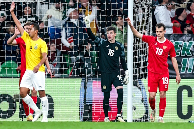 Станислав Агкацев в матче Россия — Бруней (11:0).