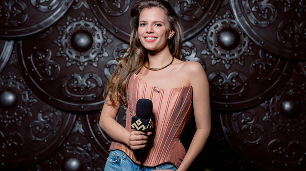 Ника Здорик на съемках шоу «Богатырские игры». Ника Здорик на съемках шоу «Богатырские игры».