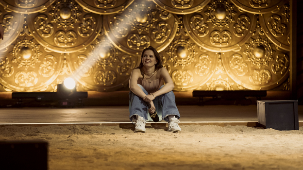 Ника Здорик на съемках шоу «Богатырские игры». Ника Здорик на съемках шоу «Богатырские игры».