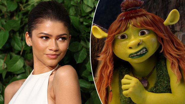 Зендея и кадр из тизера «Шрека 5» с дочерью Шрека.