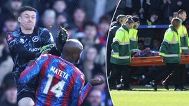 Жан-Филиппу Матета наложили швы после столкновения с Лиамом Робертсом в матче «Кристал Пэлас» — «Миллуолл» (3:1).