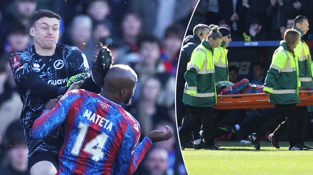 Жан-Филиппу Матета наложили швы после столкновения с Лиамом Робертсом в матче «Кристал Пэлас» — «Миллуолл» (3:1).