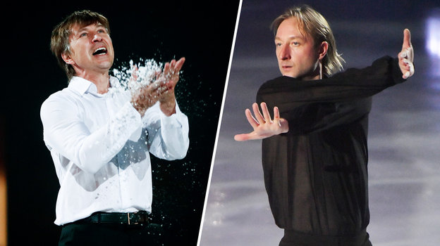 Фигуристы Алексей Ягудин и Евгений Плющенко