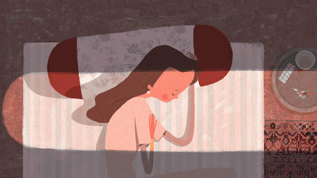 Кадр из мультфильма «В тени кипариса», реж. Хоссейн Молаеми, Ширин Сохани / Barfak Animation Studio