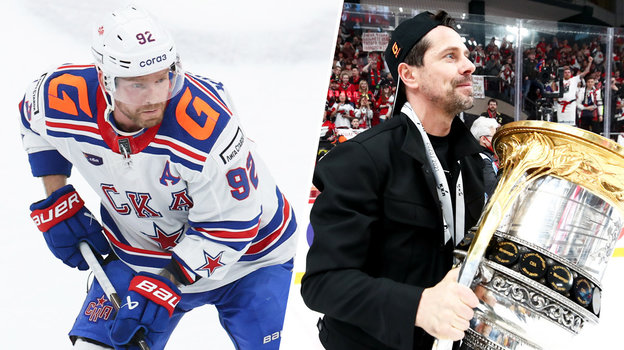 Хоккеист СКА Евгений Кузнецов и Александр Крылов