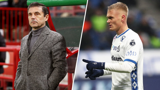 Руководитель департамента судейства РФС Милорад Мажич и футболист «Динамо» Константин Тюкавин